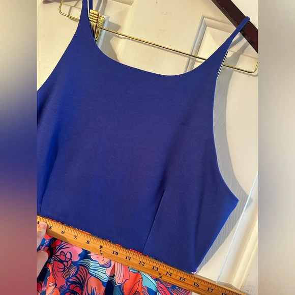 ANTHROPOLOGIE Hi Lo Floral Dress Large PETITE Fit & Flare Tropical Resort HUTCH - Picture 12 of 14